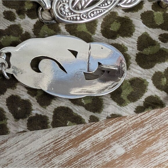 Brighton Bali Hai Silver Plated Chain Belt Size Medium 39\